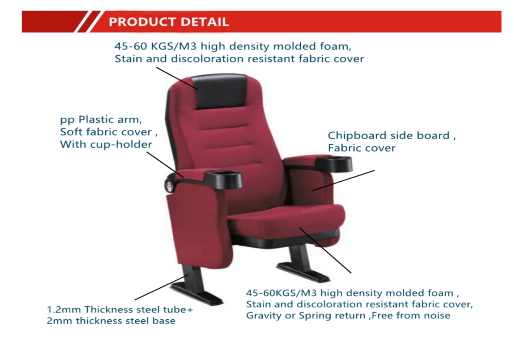 Folding Metal Auditorium Church Hall Chair for Theater Furniture (KL-658)