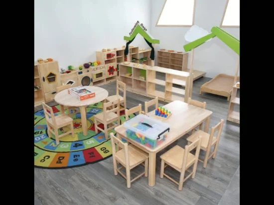 Muebles de silla para niños de jardín de infantes para niños de fábrica de China de venta completa, muebles de madera para bebés, mesas y sillas para preescolar, muebles para sillas de aula para estudiantes de escuela