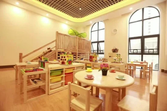 Mobiliario escolar mesa para niños, mesa de aula de jardín de infantes, mesa de estudio de madera rectangular para niños en edad preescolar