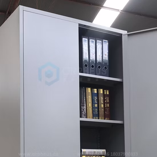 Armario de almacenamiento de archivos de Metal para la escuela y la oficina en el hogar, archivador de acero de doble puerta de altura completa con puerta abatible